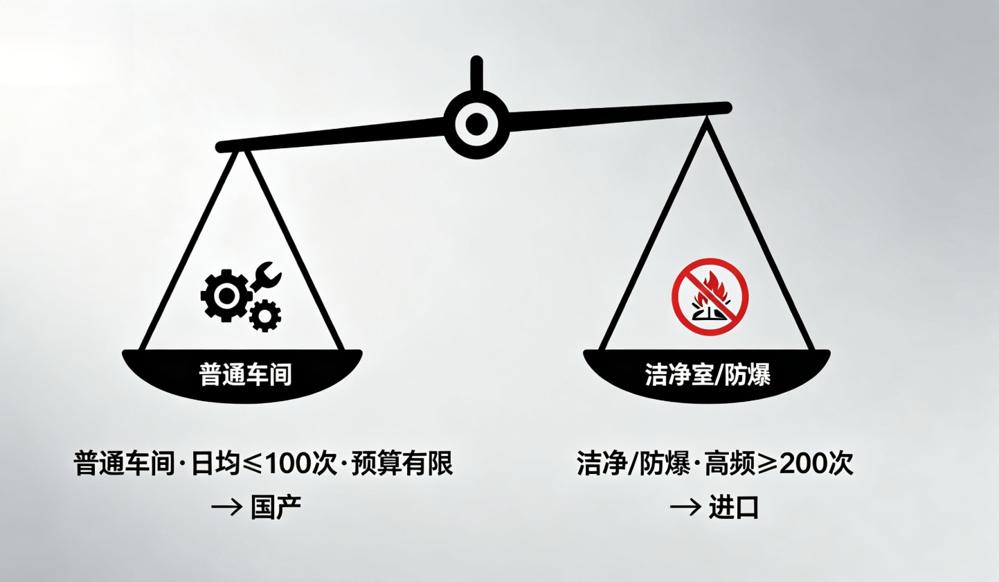 KBK选型天平图:普通车间倾向国产,洁净高频倾向进口 KBK选型天平图:普通车间倾向国产,洁净高频倾向进口