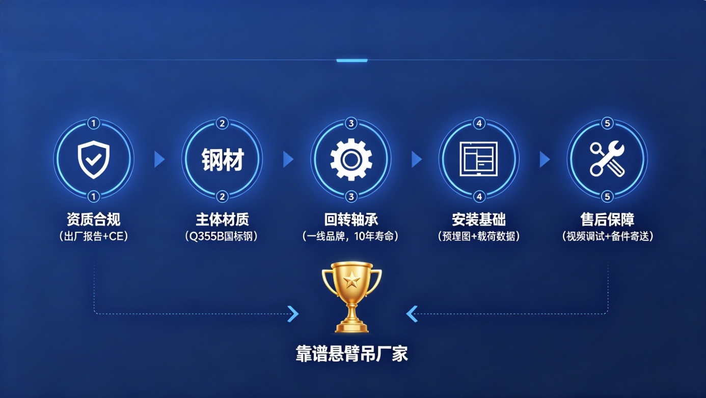 悬臂吊厂家筛选五个硬指标示意图 悬臂吊厂家筛选五个硬指标示意图