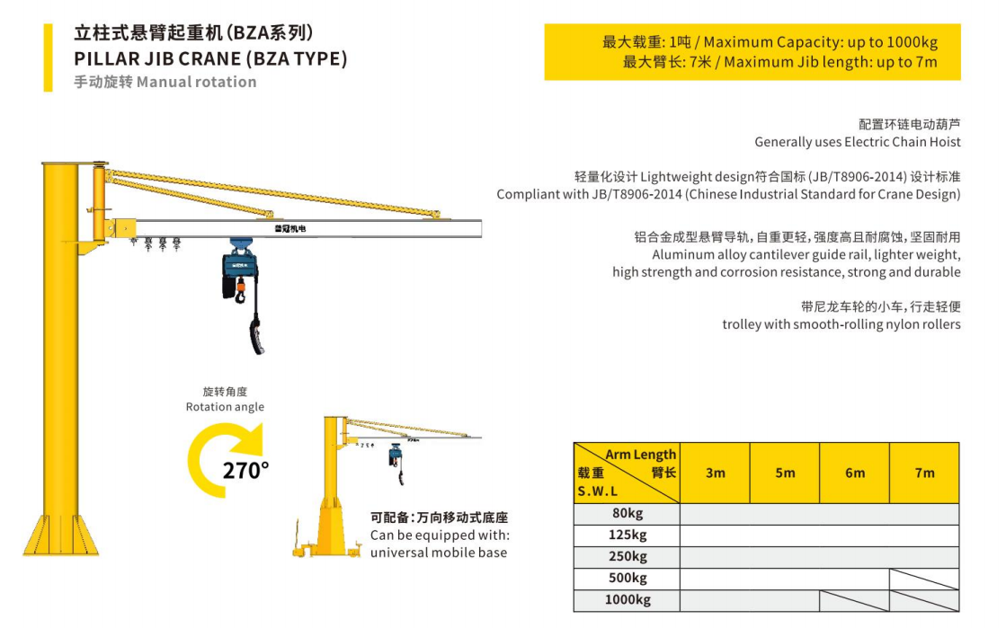 铝合金自立式铝轨斜拉悬臂吊(手动旋转)_BZA 铝合金自立式铝轨斜拉悬臂吊(手动旋转)_BZA