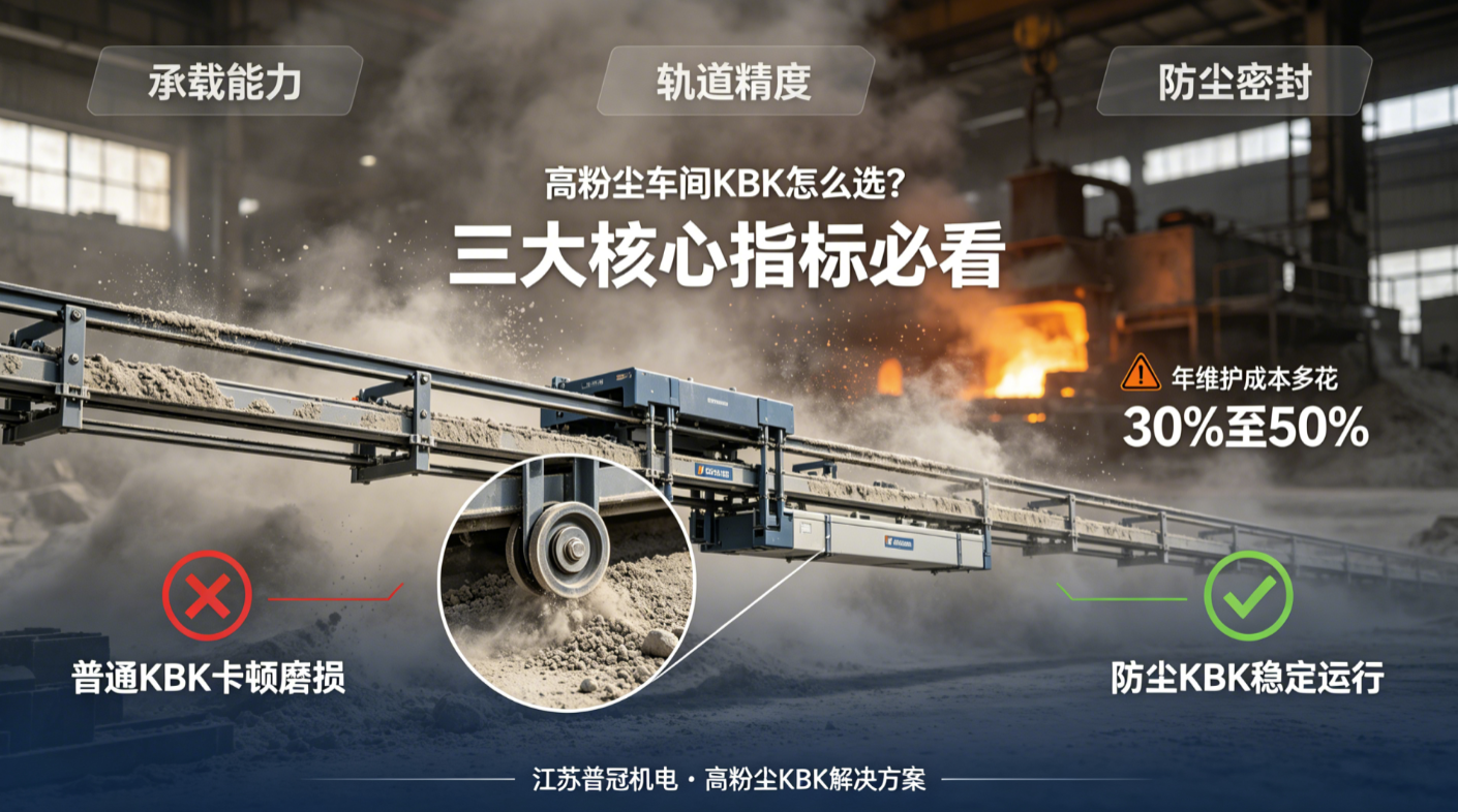 高粉尘车间KBK起重机怎么选？三大核心指标必看，选错年维护成本多花30%