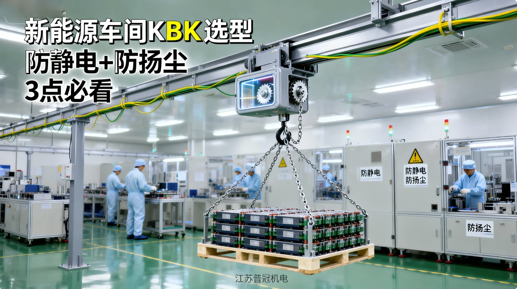新能源车间KBK选型：防静电、防扬尘，这3点必须看