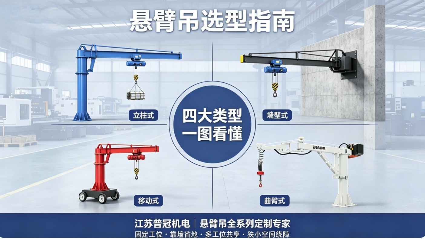 悬臂吊是什么？立柱式 / 墙壁式 / 移动式 / 曲臂式悬臂吊怎么选？