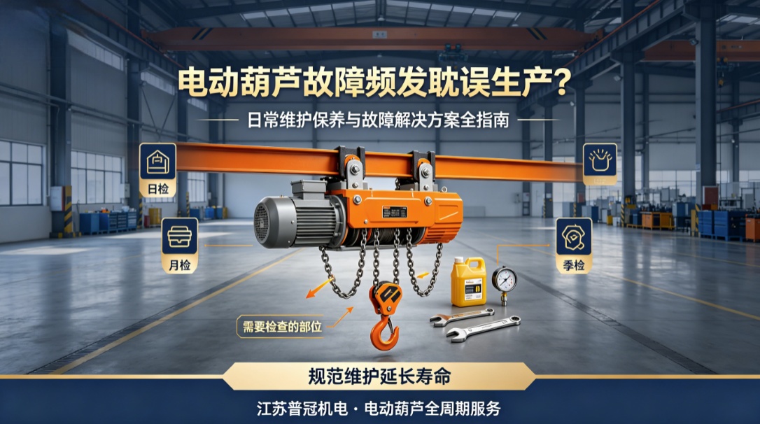 电动葫芦故障频发耽误生产？日常维护保养与常见故障解决方案全指南