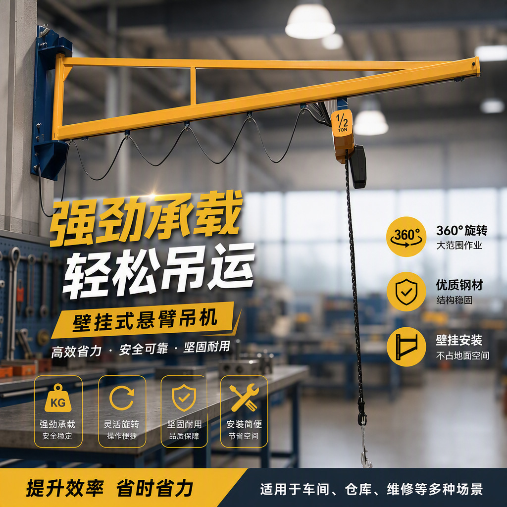 刚性斜拉墙壁式悬臂吊（手动旋转）_BXC