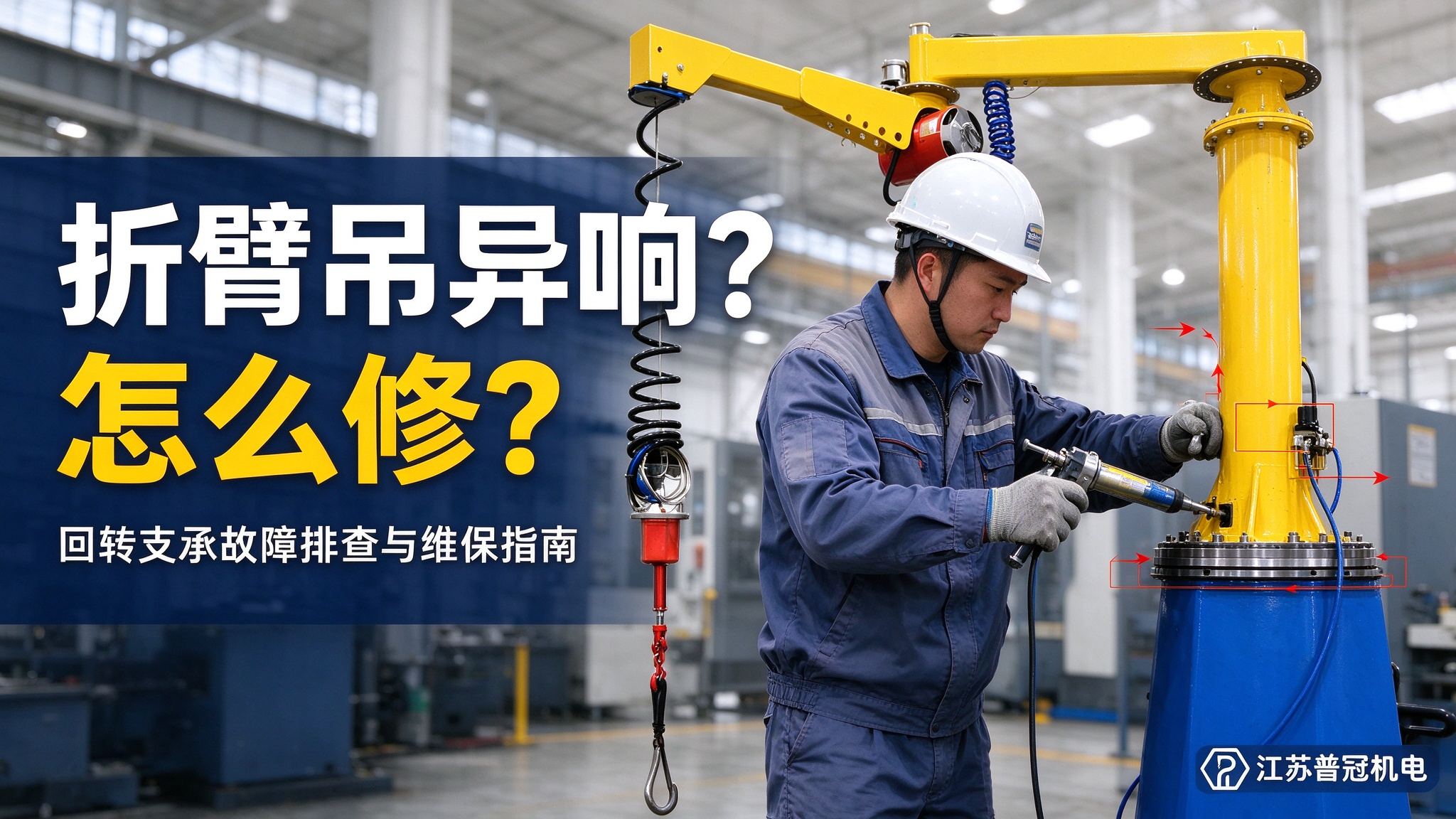 Q：折臂吊回转有异响或卡滞，怎么排查和维修？